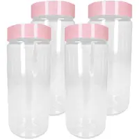 PlasticForte Voorraadpot/bewaarpot - 10x - 550 ml - kunststof - oud roze - B7 x H16 cm