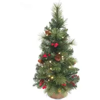 Molecule National Tree Company 31TPC32B Everyday Miniature Pine Cone & Berry Burlap Base LED - 81 cm