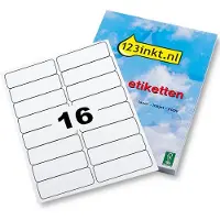 123inkt universele etiketten A4 99,1 x 33,9 mm wit (1.600 etiketten) FSC Mix Credit