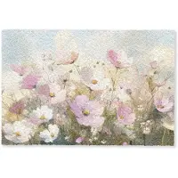 MuchoWow Deurmat 90x60 cm - Droogloopmat Bloemenveld - Lichte tinten - Geschilderd - Mat voor binnen - Schoonloopmat - Deurmatten met print - Inloopmat