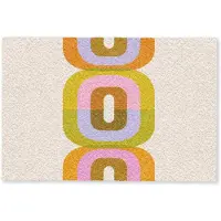 MuchoWow Deurmat 60x40 cm - Droogloopmat Stapel - Vormen - Geblokt - Oranje - Mat voor binnen - Schoonloopmat - Deurmatten met print