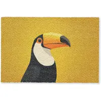 MuchoWow Deurmat 60x40 cm - Droogloopmat Toekan - Minimalistisch - Snavel - Oranje - Mat voor binnen - Schoonloopmat - Deurmatten met print - Inloopmat