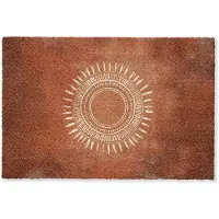 MuchoWow Deurmat 60x40 cm - Droogloopmat Abstract - Lijnen - Zonnestralen - Roodbruin - Mat voor binnen - Schoonloopmat - Deurmatten met print - Inloopmat