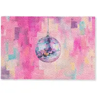 MuchoWow Deurmat 60x40 cm - Droogloopmat Discobal - Pink - Verf - Mat voor binnen - Schoonloopmat - Deurmatten met print - Inloopmat