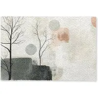 MuchoWow Deurmat 90x60 cm - Droogloopmat Wabi sabi - Beige - Plant - Mat voor binnen - Schoonloopmat - Deurmatten met print - Inloopmat