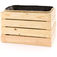 Die Stadtgärtner Rustieke houten plantenbak - jute inzet - groot 50 x 40 x 30 cm - duurzaam en natuurlijk voor balkon en tuin