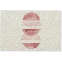 MuchoWow Deurmat 90x60 cm - Droogloopmat Minimalistisch - Cirkels - Roze - Mat voor binnen - Schoonloopmat - Deurmatten met print - Inloopmat