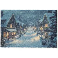 MuchoWow Deurmat 90x60 cm - Droogloopmat Kerstdorp - Kerst - Sneeuw - Winter - Mat voor binnen - Schoonloopmat - Deurmatten met print - Inloopmat