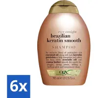OGX 6 x - Brazilian Keratin Therapy - Shampoo - Versterkend - Gladmakend - 385 ml - Keratine Shampoo - Keratine Haar - Keratine Therapy - Keratine Haar Behandeling - Keratine Haar Versterking