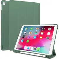 SBVR Tablet hoes geschikt voor iPad Hoes 2021 - 9e generatie - Met Pencil Houder - 10.2 inch - Smart Cover - Groen