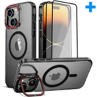 SBVR Hoesje geschikt voor iPhone 15 Hoesje – Met 2 Screenprotectors – MagSafe Case – Met standaard