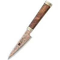 Xinzuo - Professioneel Schilmes van Koper Damascus staal - 52 lagen rondom harde 12Cr18MoV kern - Handvat van Padauk Burl hout - X08C Retro Series
