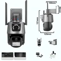 Renew Force DUAL CAMERA ABQ-203 – WiFi IP Beveiligingscamera met Dubbele Lens, PTZ, IR & Audio