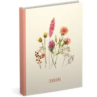 Lannoo Graphics Lannoo Agenda 2026 - Pocket agenda - 90x130mm - 7 dagen op 2 pagina's - collectie & design: FLOWERS BOUQUET - BOEKET CRÈME