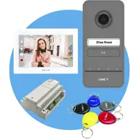 CAME - Video-intercomset voor ééngezinswoningen - 4 Delig: Video intercom XTS 7" in Huis, LHS V/01 plus Buitenpost, 5 Toegangsdruppels & Voedingsbron - Wi-Fi - Deurbel & Parlofoon - Wit