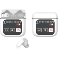 Otiume Draadloze Oordopjes - LCD Scherm Bluetooth Oortjes Wireless Earbuds Touchscreen Earphones - Wit