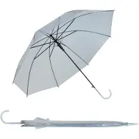 Malatec Transparante bruiloft paraplu - 4x - kunststof handvat - D93 x H72 cm - doorzichtig - Bruid/bruidegom paraplu