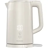 Kitchenbrothers Waterkoker - 1.7L - Met Temperatuurregeling - Elektrisch - Warmhoudfunctie - Display - Dubbelwandig - Cool-touch - 2200W - Beige