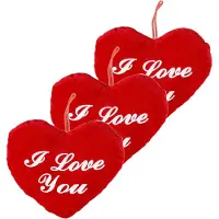 Duckiez 5x stuks pluche rood hart kussen I Love You 22 cm