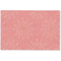 MuchoWow Deurmat 90x60 cm - Droogloopmat Zonnen - Print - Roze - Wit - Zomer - Mat voor binnen - Schoonloopmat - Deurmatten met print - Inloopmat