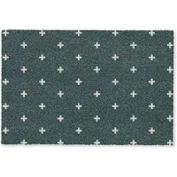 MuchoWow Deurmat 60x40 cm - Droogloopmat Plusjes patroon - Groen - Wit - Print - Mat voor binnen - Schoonloopmat - Deurmatten met print - Inloopmat