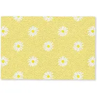 MuchoWow Deurmat 60x40 cm - Droogloopmat Madeliefjes - Pastel - Wit - Geel - Bloemen - Mat voor binnen - Schoonloopmat - Deurmatten met print - Inloopmat