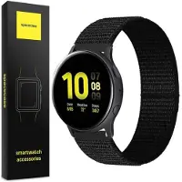 Spacecase Horlogeband Sc Nylonband 22Mm Zwart Voor Apple Watch