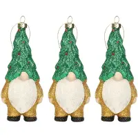Home & Styling Home and Styling kersthanger gnome/dwerg/kabouter - 3x - kunststof - 12,5 cm - kerstversiering