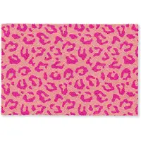 MuchoWow Deurmat 90x60 cm - Droogloopmat Panterprint - Roze - Dierenprint - Minimalistisch - Mat voor binnen - Schoonloopmat - Deurmatten met print - Inloopmat