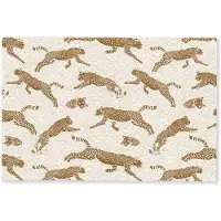 MuchoWow Deurmat 90x60 cm - Droogloopmat Panters - Dieren - Beige - Bruin - Patroon - Mat voor binnen - Schoonloopmat - Deurmatten met print - Inloopmat