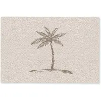 MuchoWow Deurmat 90x60 cm - Droogloopmat Palmboom - Bruin - Beige - Tropisch - Mat voor binnen - Schoonloopmat - Deurmatten met print - Inloopmat