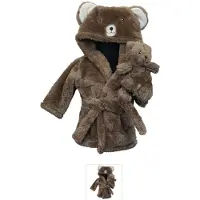 Unique living Badjas met beer, Badjas met knuffel, Kinderbadjas, Cadeau set, Baby badjas, Babyshower, Badjas, Knuffel
