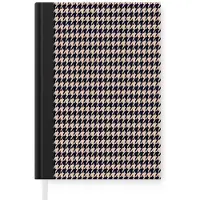 MuchoWow Notitieboek - Schrijfboek - Plaid - Patroon - Ruit - Donkerblauw - Notitieboekje klein - A5 formaat - Schrijfblok