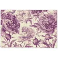 MuchoWow Deurmat 60x40 cm - Droogloopmat Bloemen - Patroon - Paars - Beige - Mat voor binnen - Schoonloopmat - Deurmatten met print - Inloopmat
