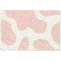 MuchoWow Deurmat 60x40 cm - Droogloopmat Vlekken - Wit - Roze - Patronen - Minimalistisch - Mat voor binnen - Schoonloopmat - Deurmatten met print - Inloopmat