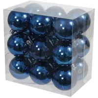 Othmar decorations kerstballen - 18x stuks - 6 cm - blauw - kunststof - kerstversiering - onbreekbare kerstversiering
