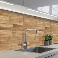 KitchenYeah Keuken achterwand 200x80 cm - Spatscherm zelfklevend Patroon - Parket - Patronen - Muurbeschermer - Spatwand fornuis