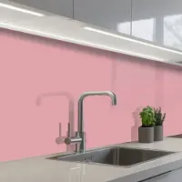 KitchenYeah Keuken achterwand 350x60 cm - Spatscherm zelfklevend Roze - Kleuren - Interieur - Effen - Kleur - Muurbeschermer - Spatwand fornuis