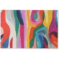 MuchoWow Deurmat 60x40 cm - Droogloopmat Abstract - Kleurrijk - Golven - Lijnen - Mat voor binnen - Schoonloopmat - Deurmatten met print - Inloopmat