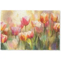 MuchoWow Deurmat 90x60 cm - Droogloopmat Tulpen - Sprookjesachtig - Kleurrijk - Mat voor binnen - Schoonloopmat - Deurmatten met print - Inloopmat