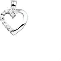 The Jewelry Collection hanger hart zirkonia zilver gerhodineerd