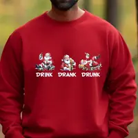 B&C Kersttrui Rood- Maat L - Uniseks- foute kersttrui- drink drank drunk. Kerst outfit