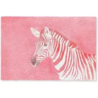 MuchoWow Deurmat 90x60 cm - Droogloopmat Zebra - Pink - Verf - Mat voor binnen - Schoonloopmat - Deurmatten met print - Inloopmat