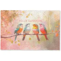 MuchoWow Deurmat 60x40 cm - Droogloopmat Vogels - Tak - Quote - Roze - Mat voor binnen - Schoonloopmat - Deurmatten met print - Inloopmat