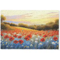 MuchoWow Deurmat 60x40 cm - Droogloopmat Klaproos - Bloemenveld - Kleurrijk - Mat voor binnen - Schoonloopmat - Deurmatten met print - Inloopmat