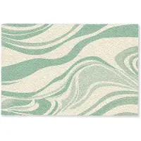 MuchoWow Deurmat 60x40 cm - Droogloopmat Organische lijnen - Mintgroen - Marmer - Mat voor binnen - Schoonloopmat - Deurmatten met print - Inloopmat