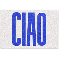 MuchoWow Deurmat 60x40 cm - Droogloopmat Ciao - Hoofdletters - Blauw - Minimalistisch - Mat voor binnen - Schoonloopmat - Deurmatten met print - Inloopmat