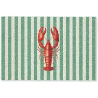 MuchoWow Deurmat 60x40 cm - Droogloopmat Kreeft - Strepen - Realistisch - Zomers - Mat voor binnen - Schoonloopmat - Deurmatten met print - Inloopmat
