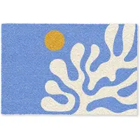 MuchoWow Deurmat 60x40 cm - Droogloopmat Minimalistisch - Organisch patroon - Blauw - Mat voor binnen - Schoonloopmat - Deurmatten met print - Inloopmat