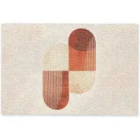 MuchoWow Deurmat 60x40 cm - Droogloopmat Bogen - Beige - Vormen - Mat voor binnen - Schoonloopmat - Deurmatten met print - Inloopmat